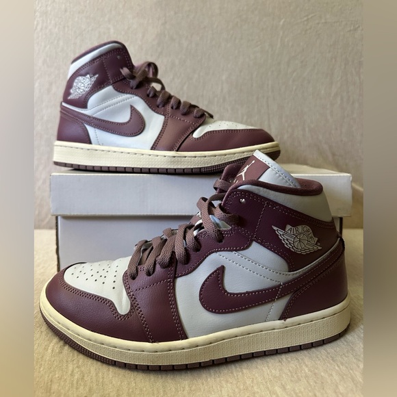 Nike Shoes - Air Jordan Maroon and Gray High-Tops